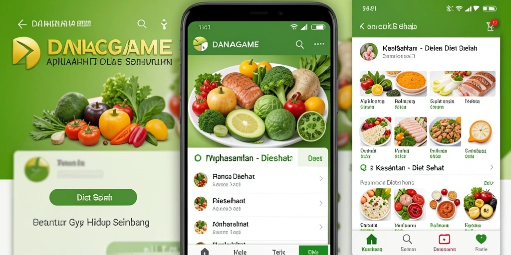 Screenshot antarmuka DANAGAME yang menampilkan fitur Diet Sehat.