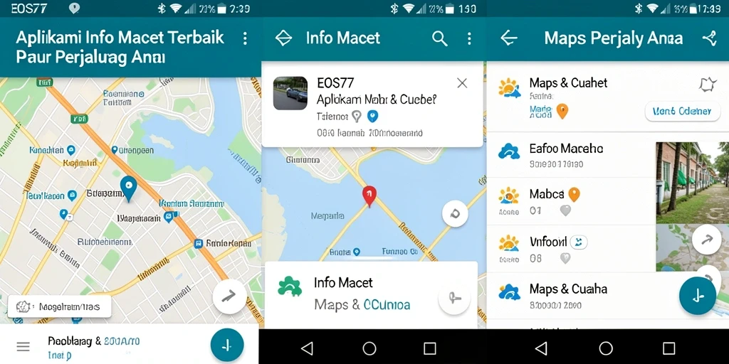 Antarmuka pengguna aplikas Info Macet EOS77 yang intuitif dan informatif.