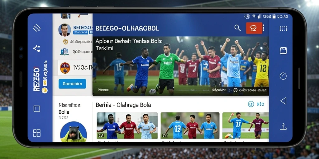 Tampilan antarmuka REZEGO yang menarik dan informatif untuk berita olahraga bola.